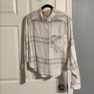 Free People cropped cutie plaid shirt.